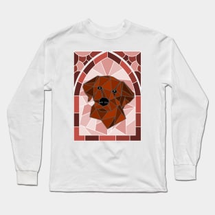 Stained Glass Chocolate Labrador Retriever Long Sleeve T-Shirt